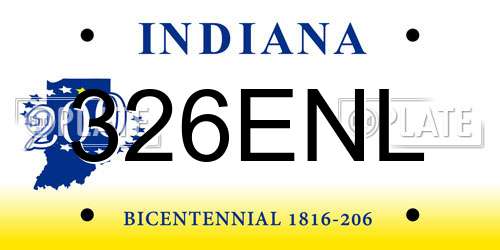 326ENL Indiana License Plate