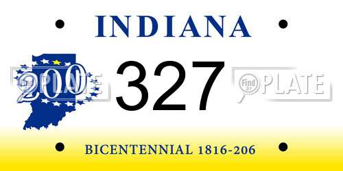 327 Indiana License Plate