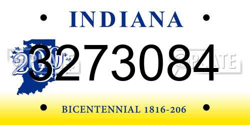 3273084 Indiana License Plate
