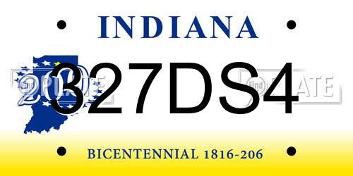 327DS4 Indiana License Plate