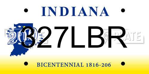 327LBR Indiana License Plate