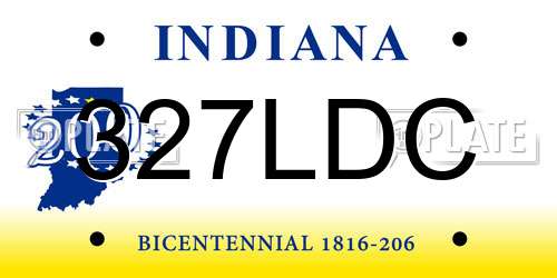 327LDC Indiana License Plate