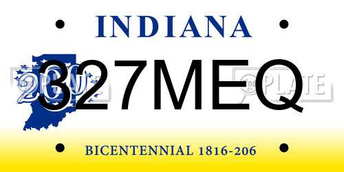 327MEQ Indiana License Plate