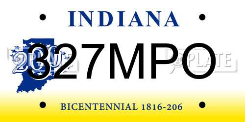 327MPO Indiana License Plate