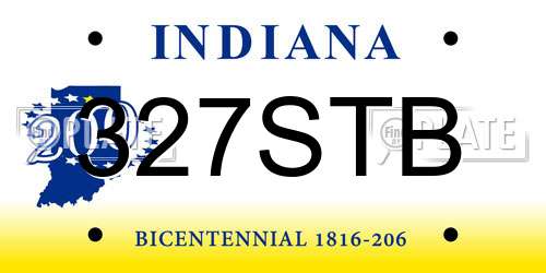 327STB Indiana License Plate