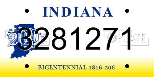 3281271 Indiana License Plate