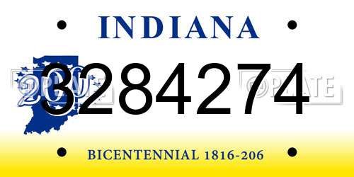 3284274 Indiana License Plate