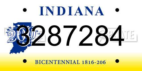 3287284 Indiana License Plate
