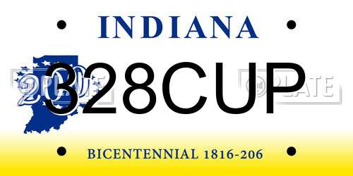 328CUP Indiana License Plate