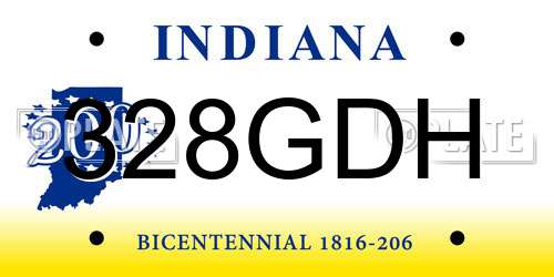 328GDH Indiana License Plate