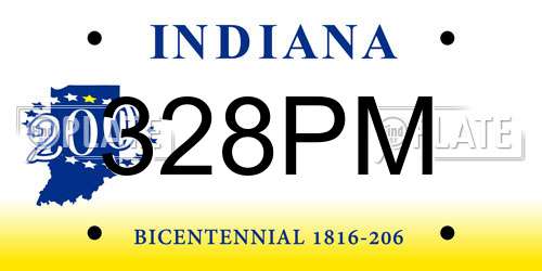 328PM Indiana License Plate