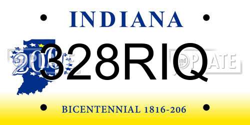 328RIQ Indiana License Plate