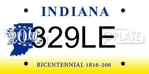 329LE Indiana License Plate