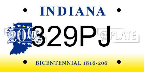 329PJ Indiana License Plate