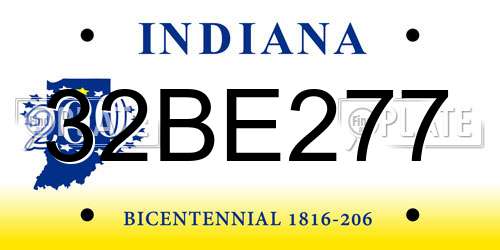 32BE277 Indiana License Plate