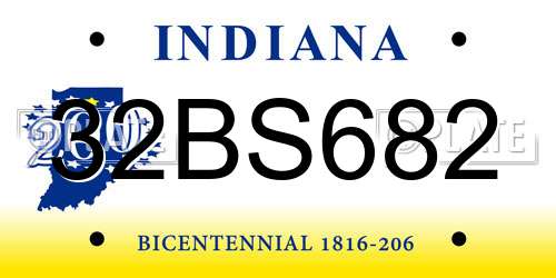 32BS682 Indiana License Plate
