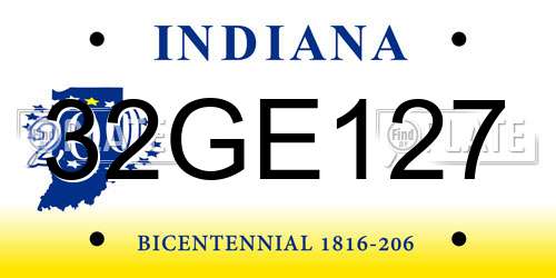 32GE127 Indiana License Plate