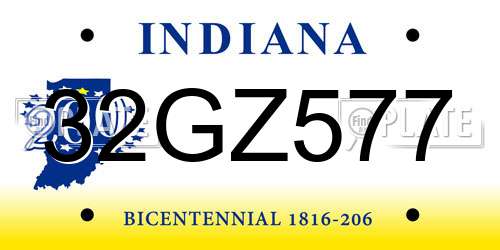 32GZ577 Indiana License Plate