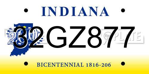 32GZ877 Indiana License Plate