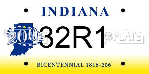 32R1 Indiana License Plate