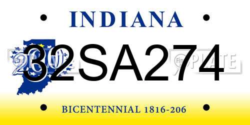 32SA274 Indiana License Plate