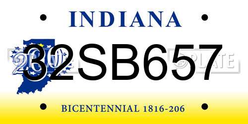 32SB657 Indiana License Plate
