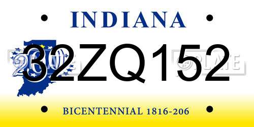 32ZQ152 Indiana License Plate