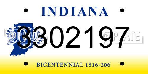 3302197 Indiana License Plate
