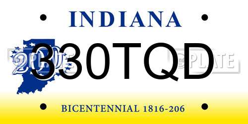 330TQD Indiana License Plate