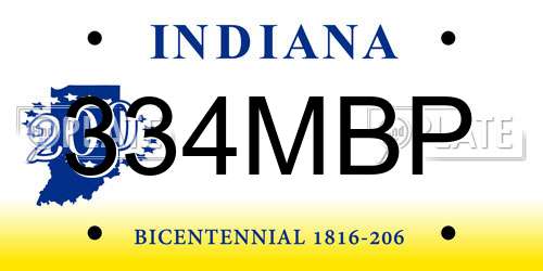 334MBP Indiana License Plate