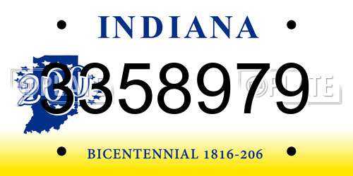 3358979 Indiana License Plate