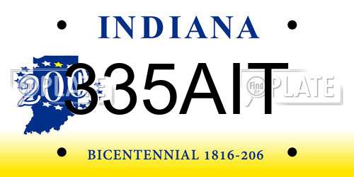 335AIT Indiana License Plate