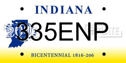 335ENP Indiana License Plate