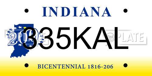 335KAL Indiana License Plate