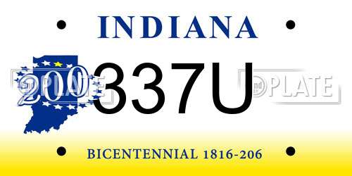337U Indiana License Plate