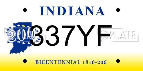 337YF Indiana License Plate