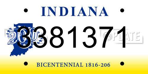 3381371 Indiana License Plate