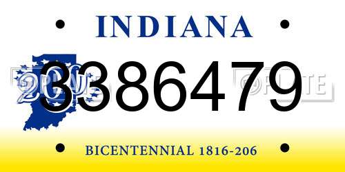 3386479 Indiana License Plate