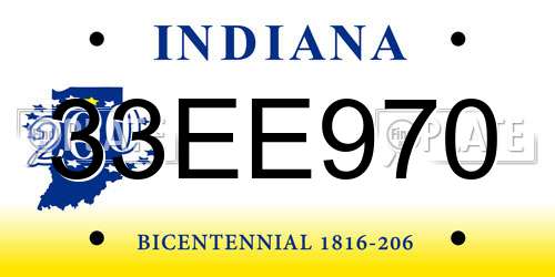 33EE970 Indiana License Plate