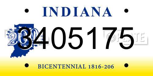3405175 Indiana License Plate