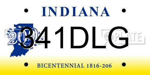 341DLG Indiana License Plate