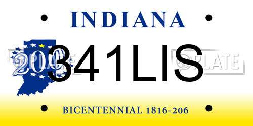 341LIS Indiana License Plate