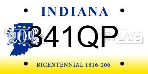 341QP Indiana License Plate