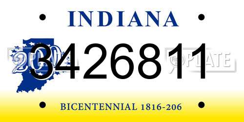 3426811 Indiana License Plate