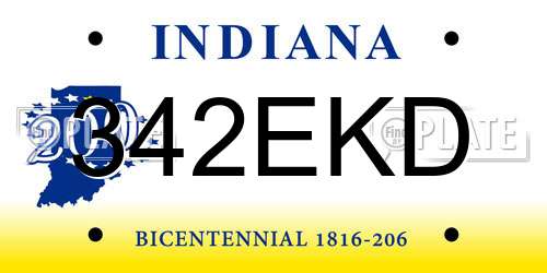 342EKD Indiana License Plate