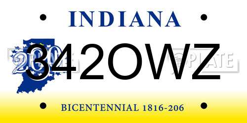 342OWZ Indiana License Plate
