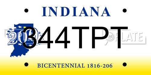 344TPT Indiana License Plate