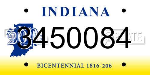 3450084 Indiana License Plate