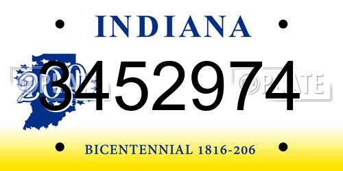 3452974 Indiana License Plate