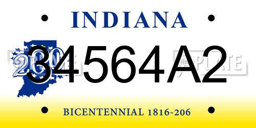 34564A2 Indiana License Plate